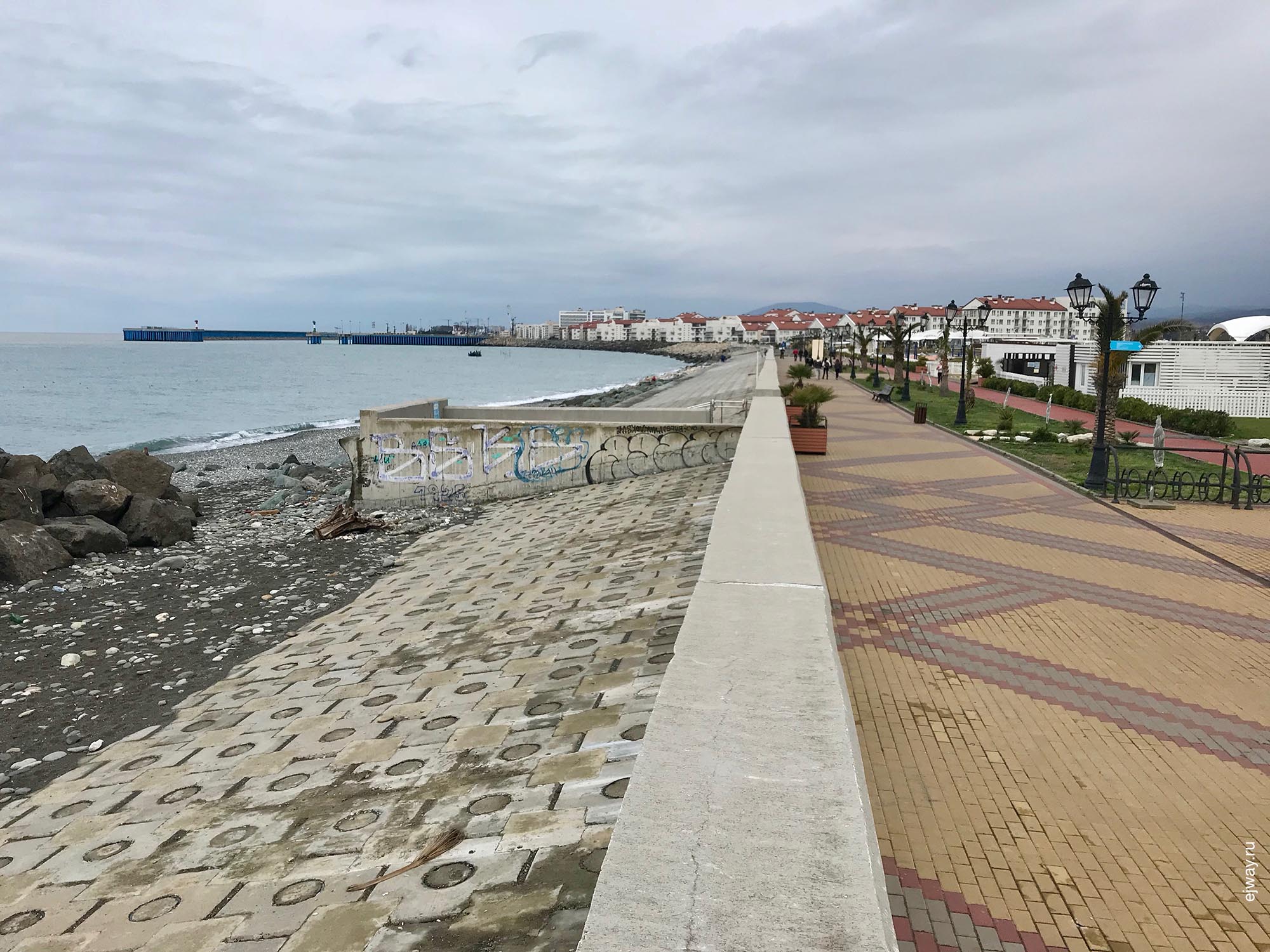 Россия, Адлер, Разрушение берега в Олимпийском парке, ejway.ru, порт